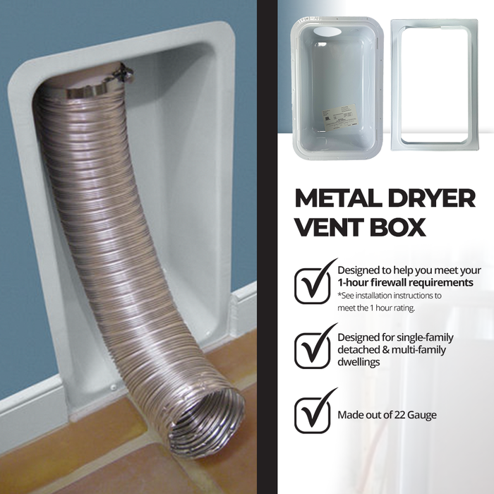 ($32.56 Ea. with purchase of 100+) Save Time and Money with the DBX1000M Metal Dryer Vent Box with Trim Ring
